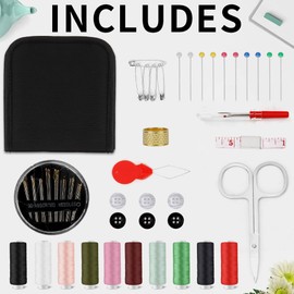 Small Sewing Kit, Needle and Thread Kit, Mini Sewing Kit for Adults,Travel Basic Sewing Supplies Inclued 12 Color Thread Needles Scissors