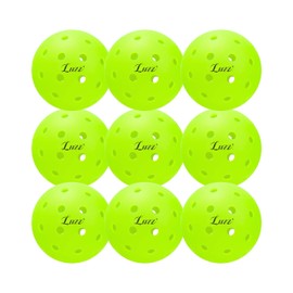 Luzz Outdoor Pickleballs 40 Holes True Flight Balance Technology, Pickle Balls Balls 9 Pack Rotomolded Construction for Consistent Bounce Durable of Regulation Pickleballs in Bulk
