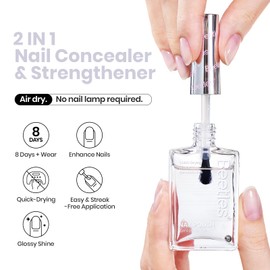 Beetles Nail Strengthener - Clear Nail Concealer Fast Air Dry Clear Air Dry Nail Growth for Damaged Uneven Nails Fingernail Polish Imperfection Masking for Sheer Shine DIY Manicure Salon Quality