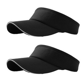 NHTJTHE 2 x Visor Cap, Breathable and Sweat-Absorbing Summer Cap with Sun Visor, Unisex, Adjustable, Fashion Peaked Cap Men and Women (1 Black + 1 White), Black (black 01), M