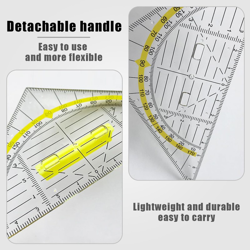 6 Pieces Triangle Rulers, 2 Pieces Erasers, Plastic Rulers, Multi-Function