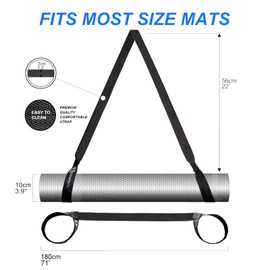 A AZURELIFE [MAT NOT Included] Yoga Mat Sling, Yoga Mat Straps for Carrying, Easy-Cinch Yoga Mat Holder Strap