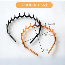 GWAWG 3 PCS Plastic Tooth Hair Comb Headband Zig Zag Headband Comfort Wavy Toothed Hairband for Women Girls Men 3 Colours