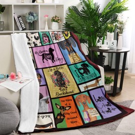 Dachshund Dog Throw Blanket for Women Men Cute Funny Flannel Fleece Blankets Plush Lightweight Dachshund Dog 3D Printed Blanket Gifts for Dog Lovers Kids All Season Couch Sofa, 130cm x 152cm