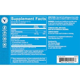 The Vitamin Shoppe Brand Liquid Magnesium Glycinate, 120 mg Magnesium Per Serving, Stress Support, Muscle Relaxation & Sleep Support, Trace Minerals, 