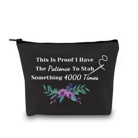 Cross Stitch Gift Cross Stitch Project Bag This is Proof I Have The Patience to Stab Something 4000 Times Sewing Project Bag (Stab Sth. 4000 Times BlackEU)