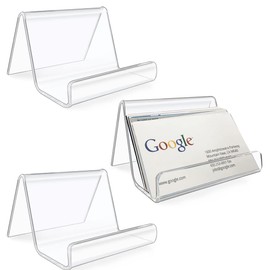 3 pcs Acrylic Business Card Holders, lyfLux Desktop Transparent Business Card Display Rack, Plastic Business Card Holder, for Placing and Displaying Business Cards, Capacity: 60 Sheets