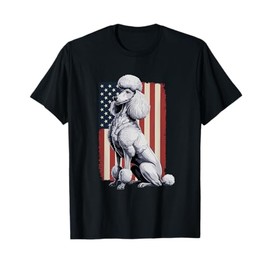 Patriotic USA Flag Poodle Lover Standard Poodle Owner T-Shirt