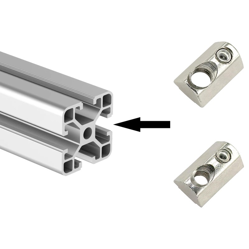 24 PCS Half Round T Slot Nuts with Roll-in Spring