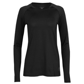 SnowAngel Women's Cybersilk Scoopneck Lightweight Moisture-Wicking Base Layer Top, Black, Large