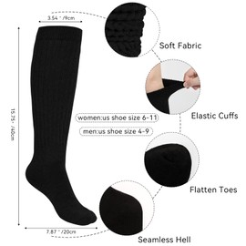 KEREDA Slouch Socks Women Knee High Scrunch Scrunchie Socks 3 Pairs Size 6-11 Black-Coffee-Grey