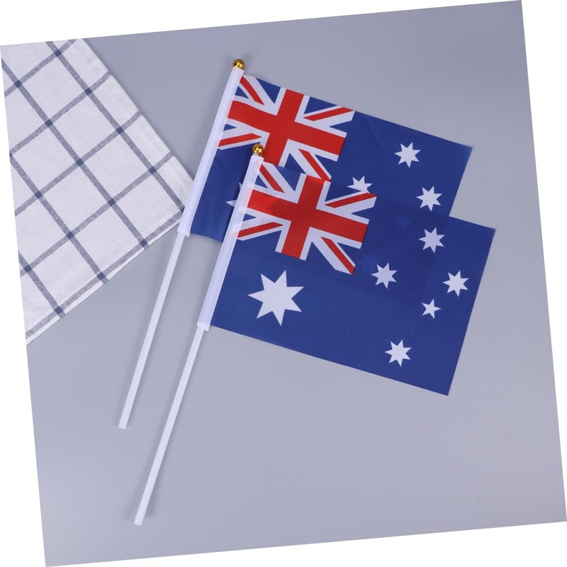 Ciieeo Australia Stick Flag Hand Held Flags Set of 50