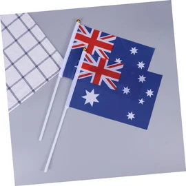 Ciieeo Australia Stick Flag Hand Held Flags Set of 50 Bunting Flags for Party Classroom Garden Sports Clubs Parades