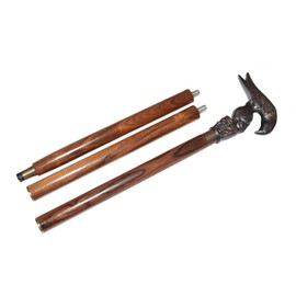 Wooden Walking Cane New Model Antique Eagle Head Handle Brown Walking Stick Cane Xmas Vintage Gift