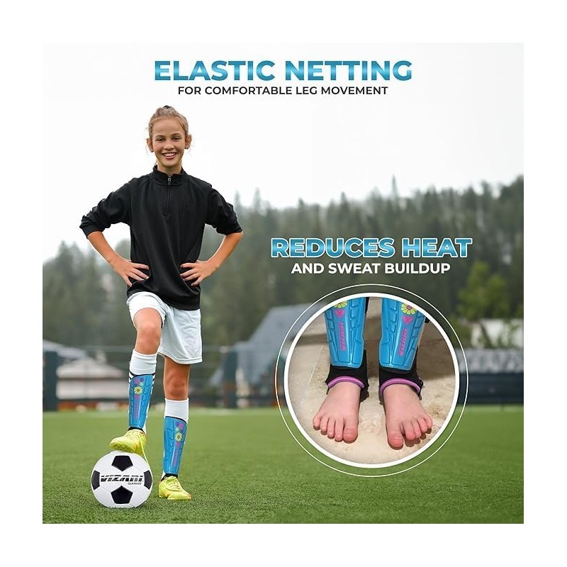 Vizari Espinillera Blossom Azul, XXS