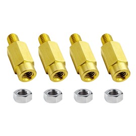 5/16"-18 Brass Battery Terminal Clamp Extension Bolts, Male and Female Bolt Extender Stud for Add-on Applications, Pack of 4