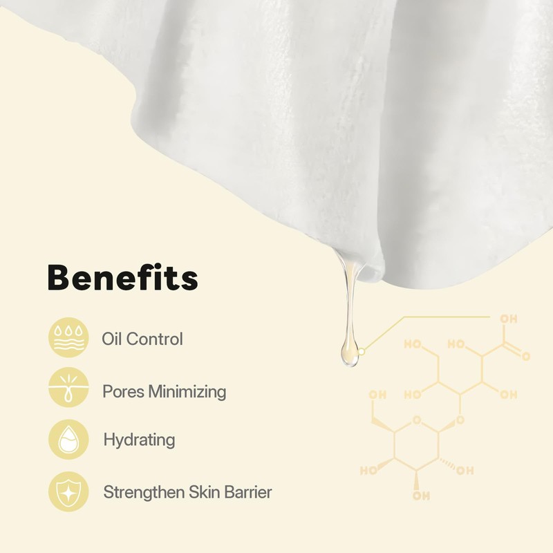 Lactobionic Acid Mask 5 EA, Oil Control Sheet Mask for