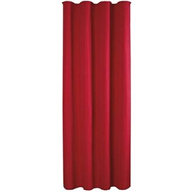 Decorative curtain opaque universal ribbon tape micro satin., red, 140x145 cm
