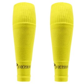 Precision Training Unisex Kid's Precision Plain Pro Footless Sleeve Socks Junior Football, Lemon Tree, 7-12