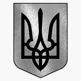 Mayram Designs Ukraine Silver Trident Magnetic Sticker Decal 5" Round Modern Silver Ukrainian Flag Reusable Weather-Resistant