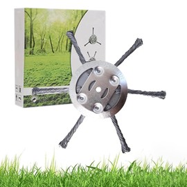 Steel Wire Grass Trimmer Head, 6 Inch Steel Wire Brush Cutter Trimmer Head for Weed Eater(6 Blade-6in*1).