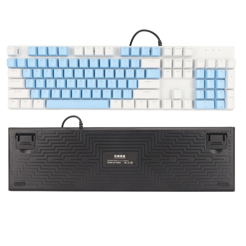 104 Key Mechanical Gaming Keyboard 28 Backlight Modes Blue Switch