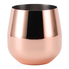 Stainless Steel Wine Glass Stemless Egg Shape 550ml Unbreakable Portable for Bar Outdoor Events Copper Plating