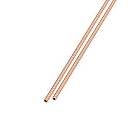 METALLIXITY Copper Tube (2mm OD x 0.2mm Wall T x 300mm L) 2Pcs, Straight Tubing - for Home Furnishing, Machinery, DIY Handicraft