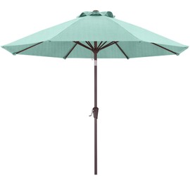 ABCCANOPY OLEFIN® 5-Year No Fading 9FT Patio Umbrella, Outdoor Table Umbrella with 8 Sturdy Ribs for Deck, Backyard, Yard (Light Blue)