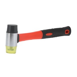 Rubber Mallet Hammer Double Faced Soft Mallet 40mm Diameter with 10.4" Soft Fiberglass Handle for Construction Home Renovation Flooring Installation