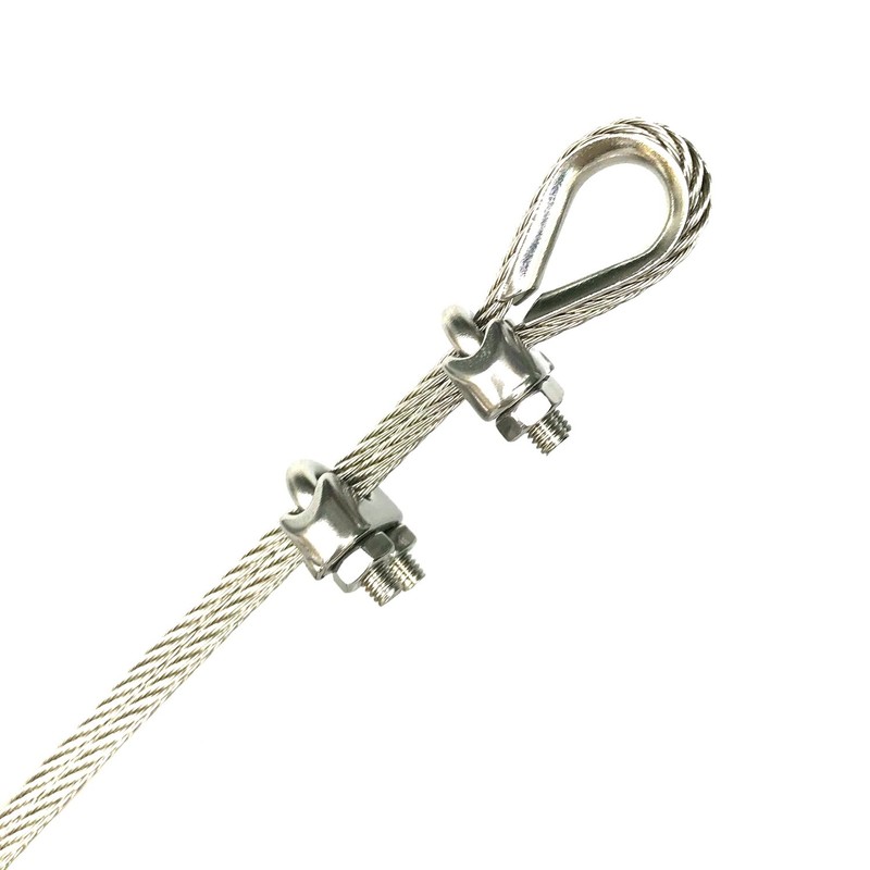 HEVERP 20PCS 1/8 Inches M3 Stainless Steel Wire Rope Cable