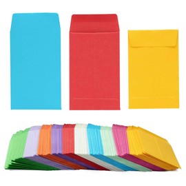 100 Pieces Colorful Small Coin Envelopes Self-Adhesive Seed Envelopes Mini Parts Small Items Storage Packets Envelopes for Garden, Office or Wedding Gift (2.25×3.5 inch)