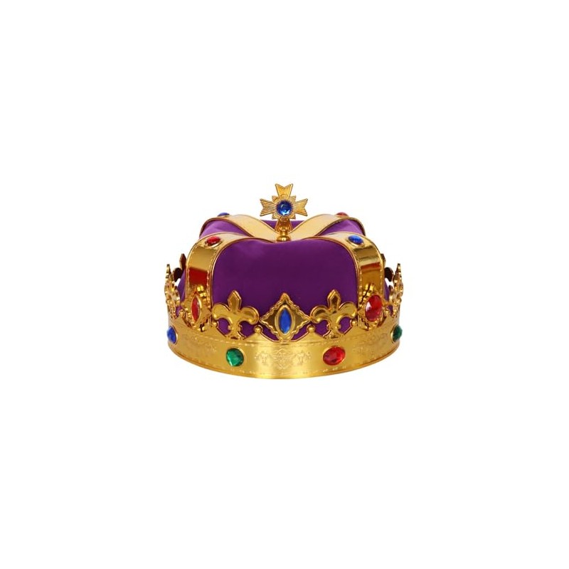 LEEMASING Corona de rey con joyas reales para disfraz de