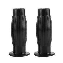 Qiilu Motorcycle Hand Grips, 7/8 Inch Universal Rubber Easy to Hold Grips Vintage Motorcycle Handlebar Grips (Black)