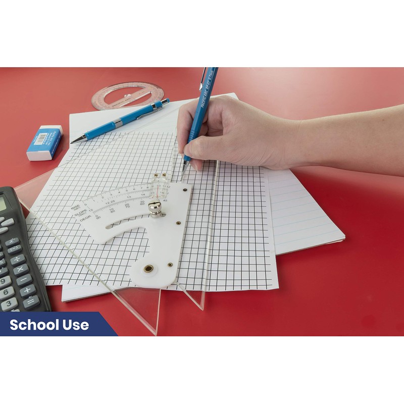 Pacific Arc Professional Adjustable Triangle Clear With Inking Edge 10"