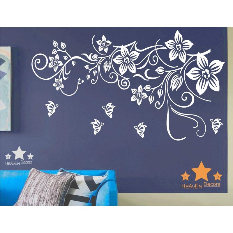 Heaven Decors Vinyl Flowers Animals Wall Sticker, 39.76 x 0.39