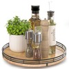 12" Lazy Susan Oak Wood Turntable Organizer for Cabinet, Farmhouse