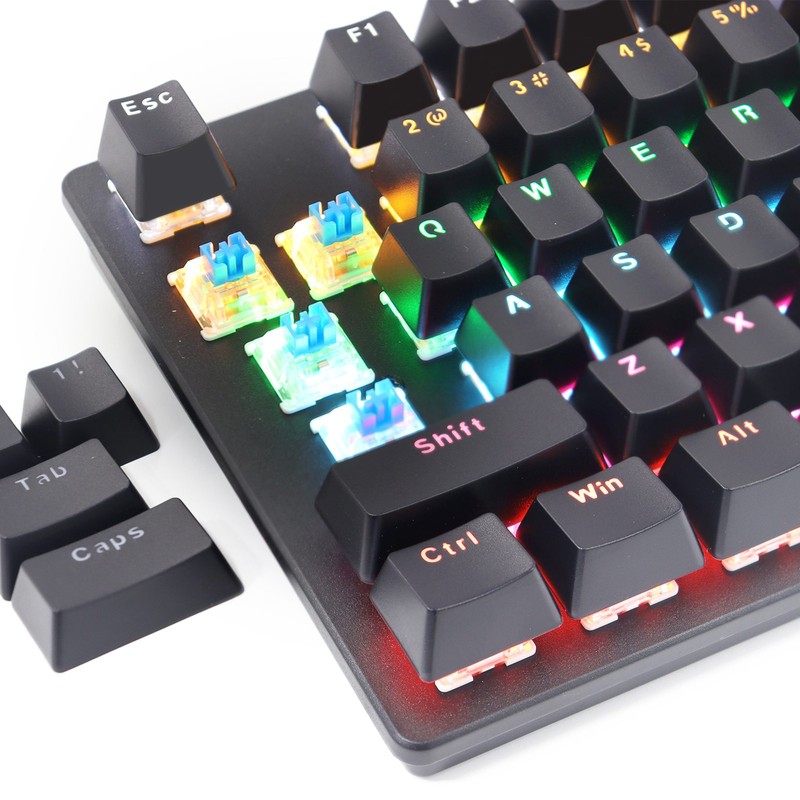 biojee Wired 87-Key Mechanical Gaming Keyboard Rainbow Backlit Keyboard For