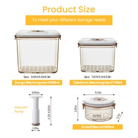 LiveFahio 2025 Airtight Food Storage Containers - with Vacuum Pump & Strainer, Leakproof Containers for Meal Prep, Leftovers, Marinating | Keep Fresh Longer (3-Pack)