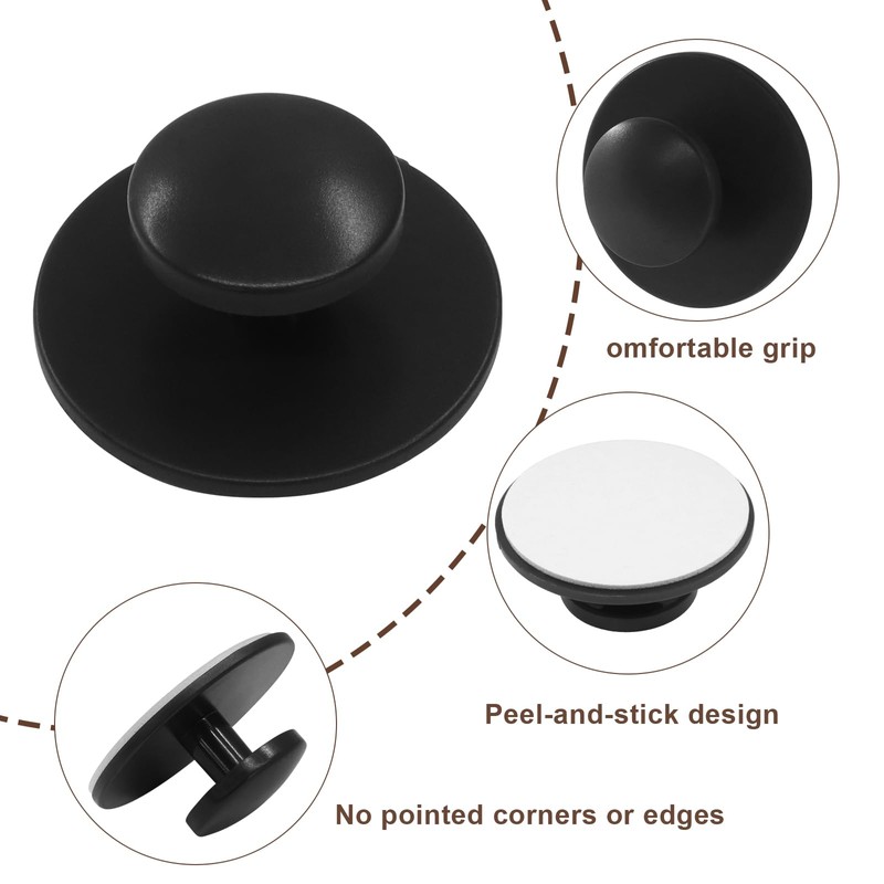 Hordion 30 Pcs Self Adhesive Cabinet Knobs, Self-Stick Dresser Handles