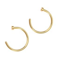 COLLBATH 2 Pcs Unisex Nose 8mm Titanium Steel Open Nose Hoop for Women Comfortable Smooth