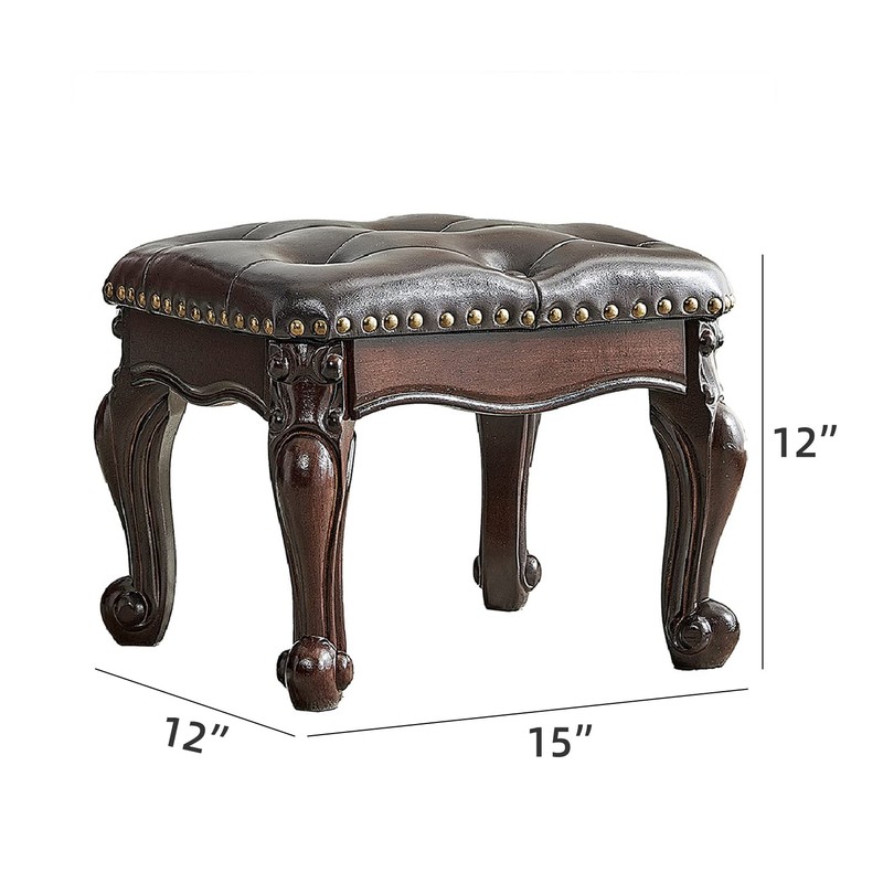ZIRKOOON Small Foot Stool Square Leather Ottoman Foot Rest Cushion