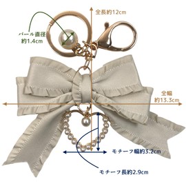 GrandslamEX Ribbon Ribbon Pearl Accessory Charm Key Ring Key Chain Lanyard Keychain Smartphone Pouch AirPods Pro Wallet Cute Simple Stylish Decorative Hook Small Colorful Korea, cloth, No Gemstone