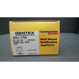 Gentex Fire Alarm Strobe Only, 24 VDC, Wall, White, 177 Candela, Gentex #GES24-177WW