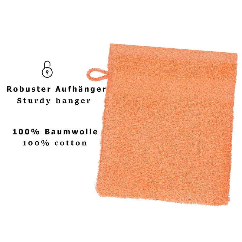 10 Piece Set Wash Mitts Premium, Colour: orange, Size: 16