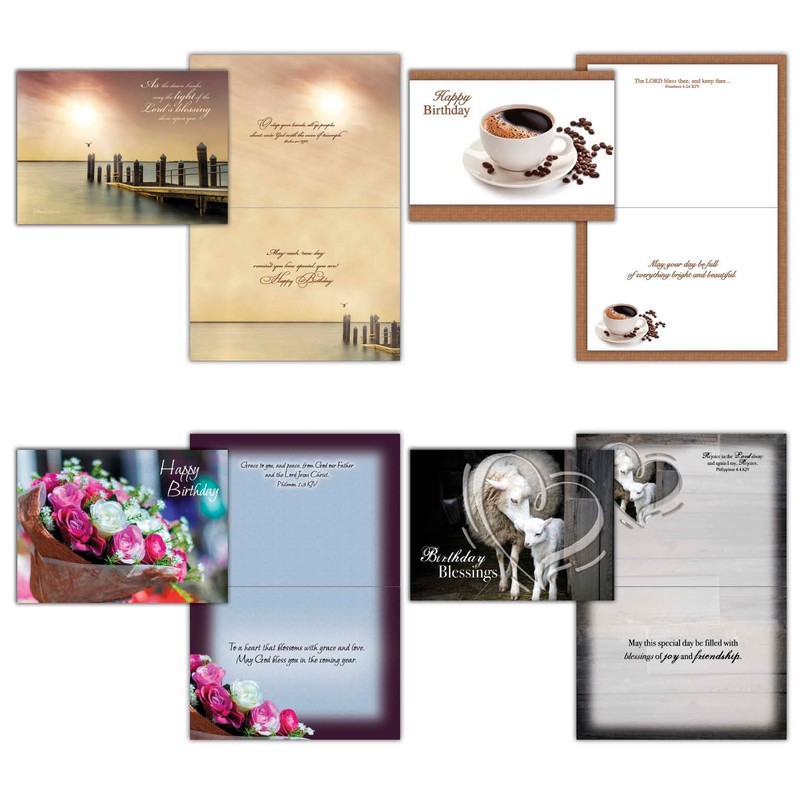 Shared Blessings Celebrations 48 Boxed Birthday Cards with KJV Scripture