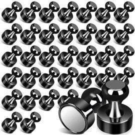 36pcs Black Fridge Magnets, Magnets for Whiteboard, Small Refrigerator Magnet s Strong Neodymium Magnet s, Meatal Push Pin Small Magnets for Crafts