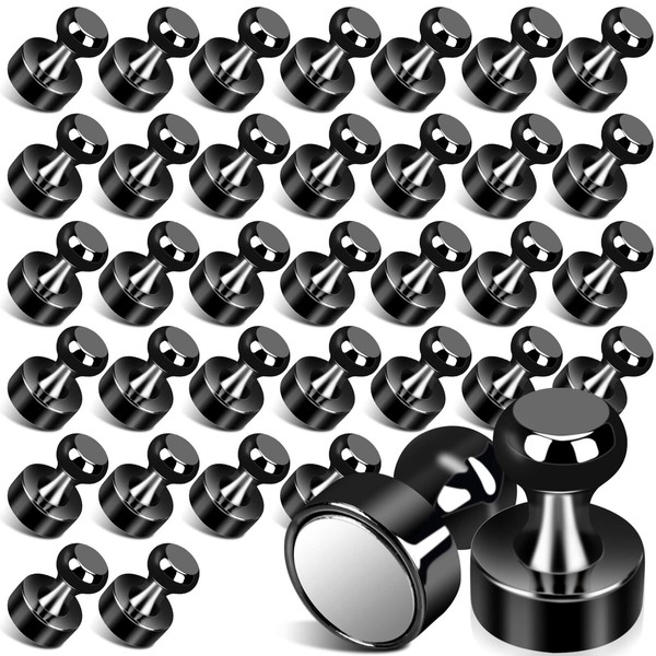 36pcs Black Fridge Magnets, Magnets for Whiteboard, Small Refrigerator Magnet