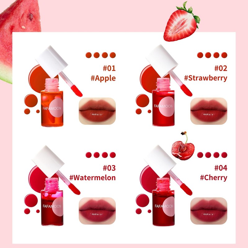 4 PC/SET Juego de glaseado de labios Fórmula natural larga