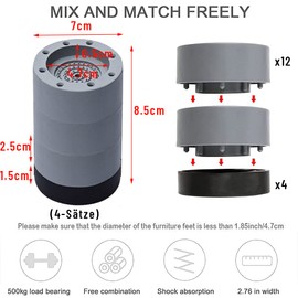 Anyingkai Washing Machine Feet Damper, Washing Machine Feet Non-Slip, Vibration Damper Mat, Washing Machine, Anti-Vibration Rubber, Vibration Damper, Washing Machine Foot Padding, Anti Vibration (8.5)